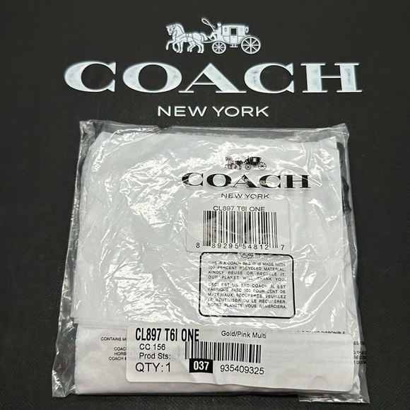 NWT Coach Rexy Coin Beaded Choker Necklace Gem Stone Charm Adjustable Dinosaur - Picture 4 of 10